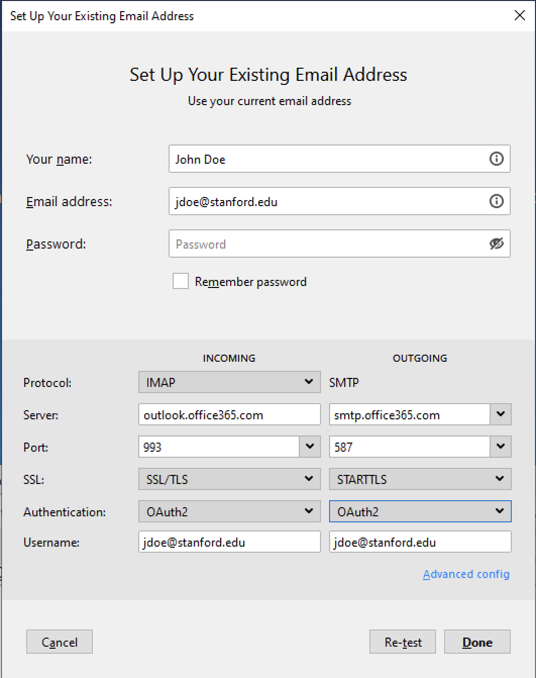 How to Configure Thunderbird for Office 365 Using IMAP (Oauth2